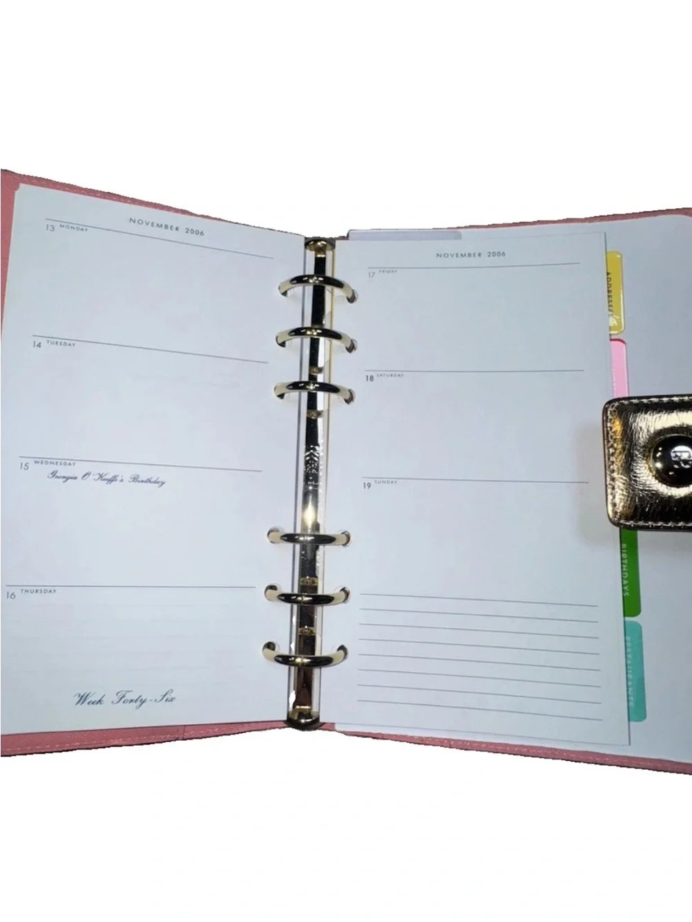 Vintage 2006 Kate Spade Debra Personal Planner Broome Street Oro Blush Organizer